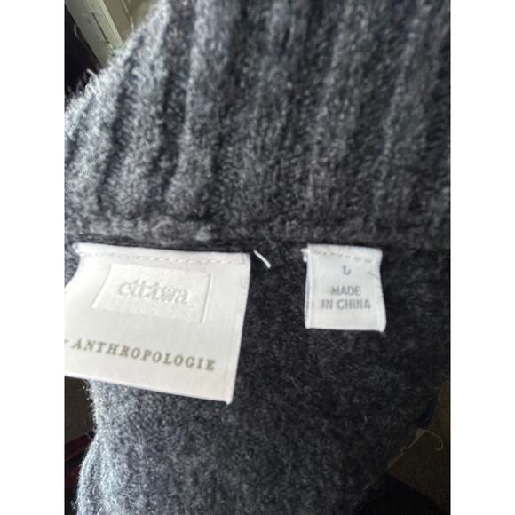 Anthropologie Ett Twa Sweater L Gray Faux Wrap - Picture 4 of 4